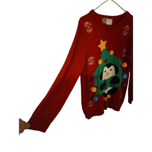 Musical-Lights Holiday Sweater Penguin & Tree plays Jingle Bells (instrumental)M - Picture 3 of 10
